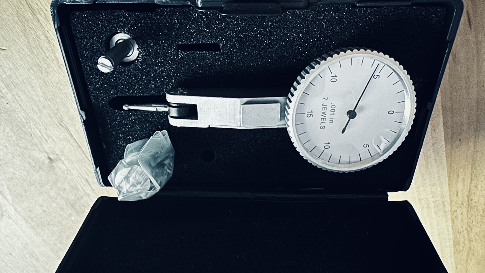 Dial Test Indicator Horizontal Type .03 x .001 Precision Gauge w/ Case