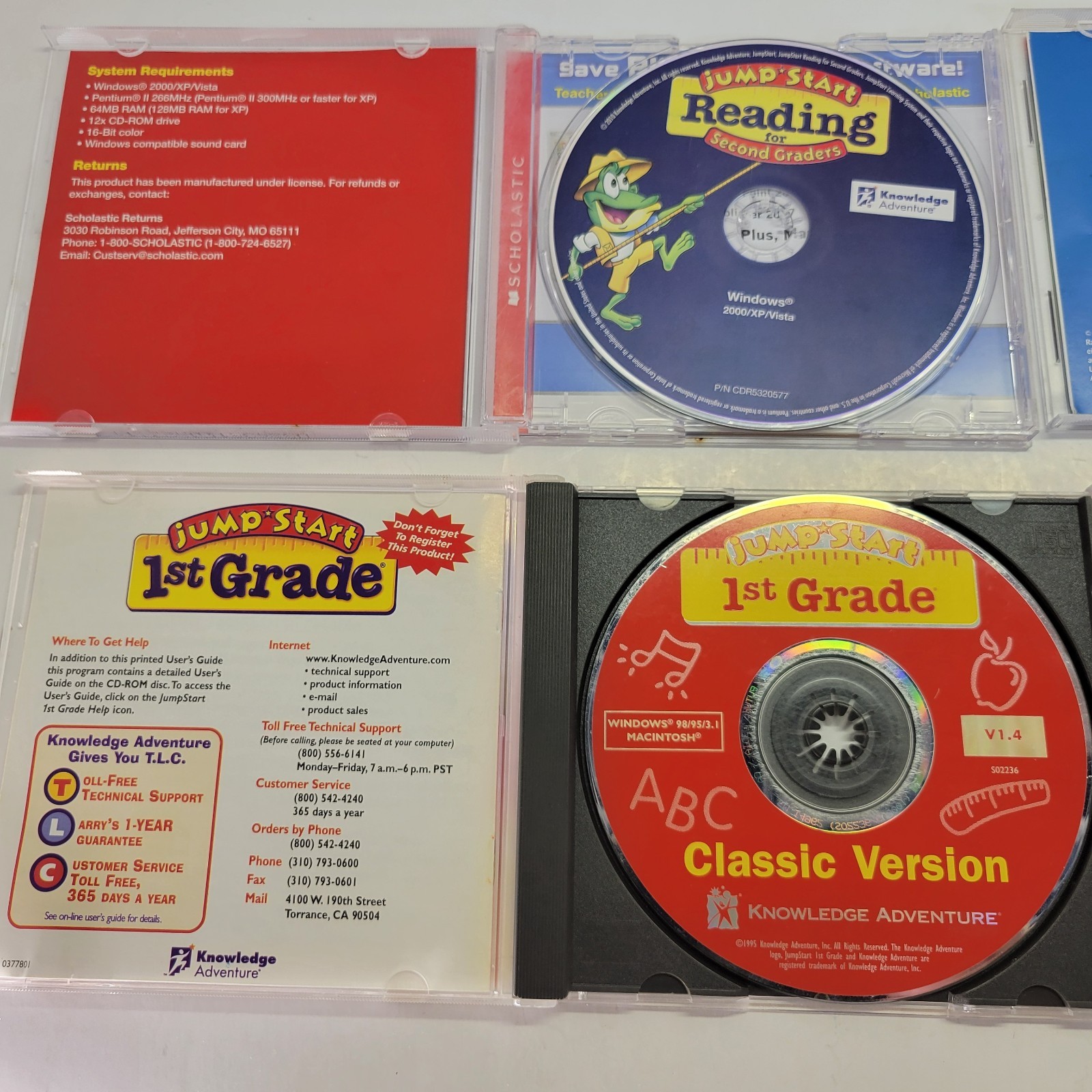 4 JumpStart Reader Rabbit Reading Preschool Kindergarten 1st 2nd Grades CD Rom