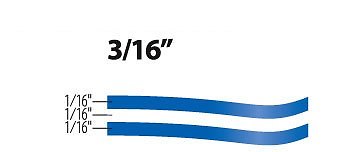 3/16" x 150' Universal Products DK Yellow Two Line One Color Pin-Stripe