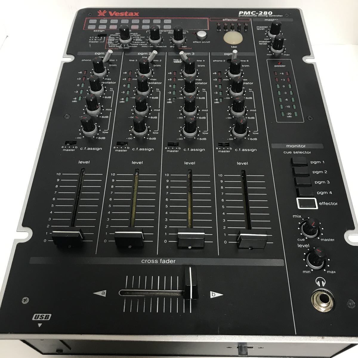 Vestax 4-Channel Audio DJ Mixer PMC-280 Sound output confirmed Used from Japan