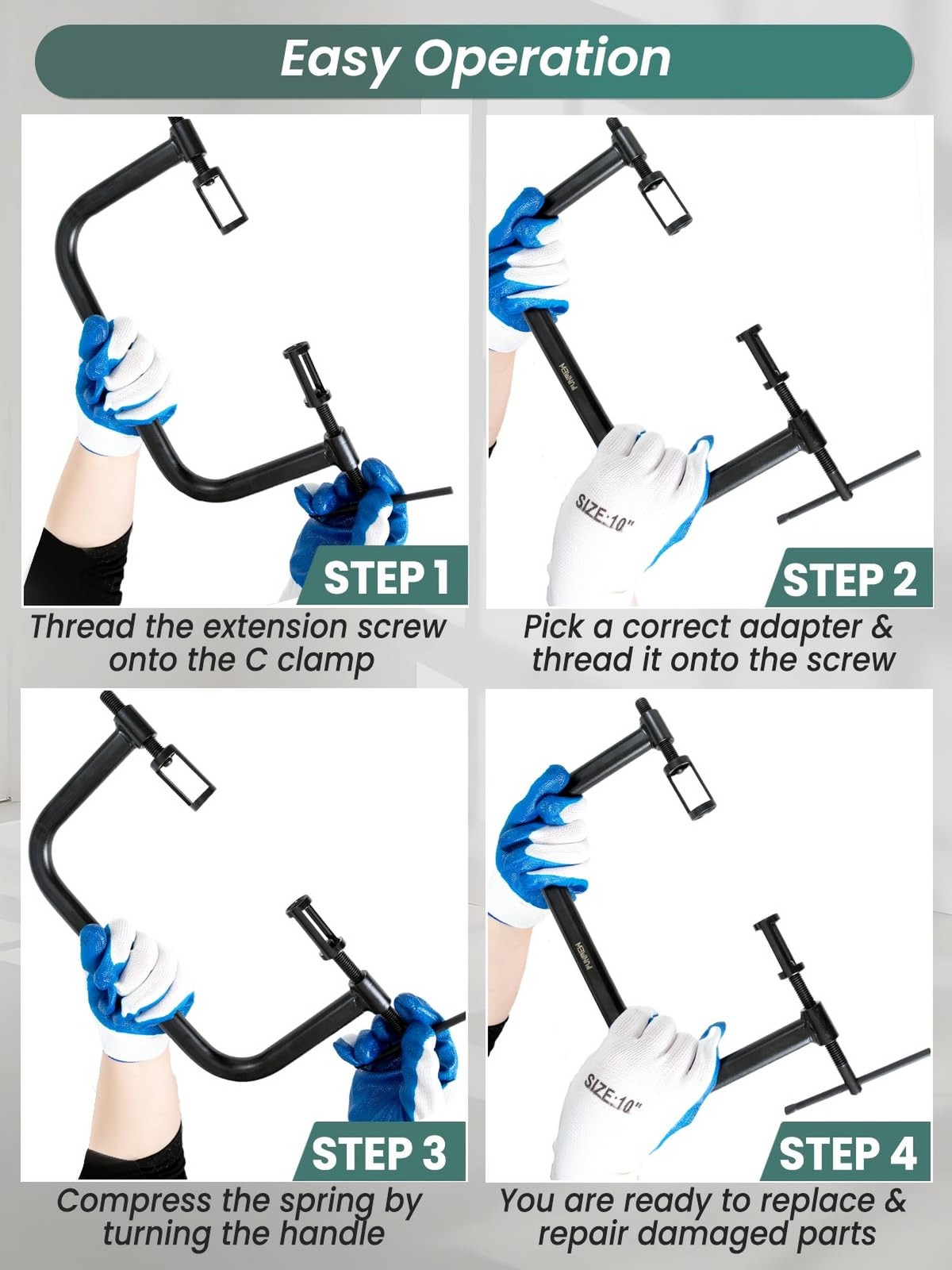 Valve Spring Compressor 10pcs Valve Spring Removal Tool for Motorcycle, ATV, ...
