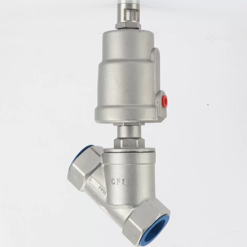1" NPT Air Actuated Pneumatic Single Acting Hole Angle Seat Steam Valve NC