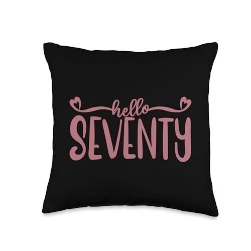 Hello Seventy 70 Years Old For Women Cute 70th Birthday Throw Pillow