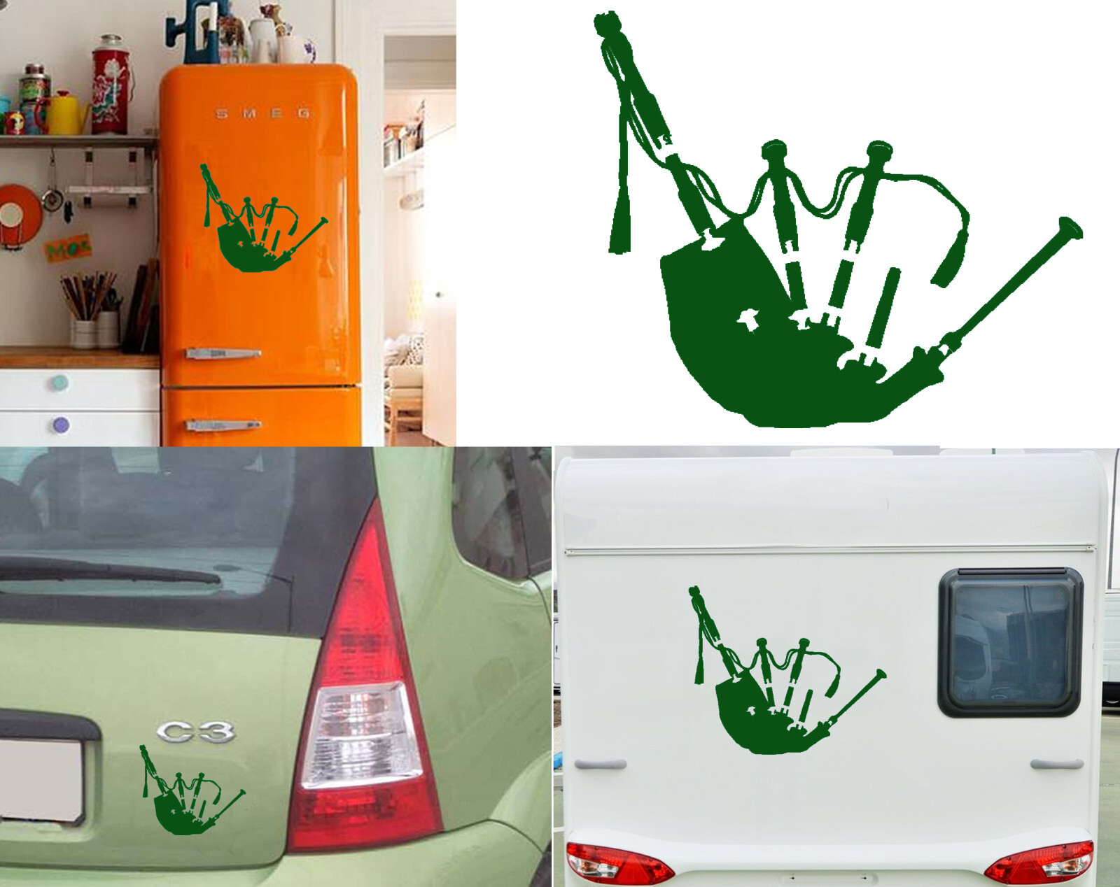 Bagpipe, Sticker Cut Vinyl v2b
