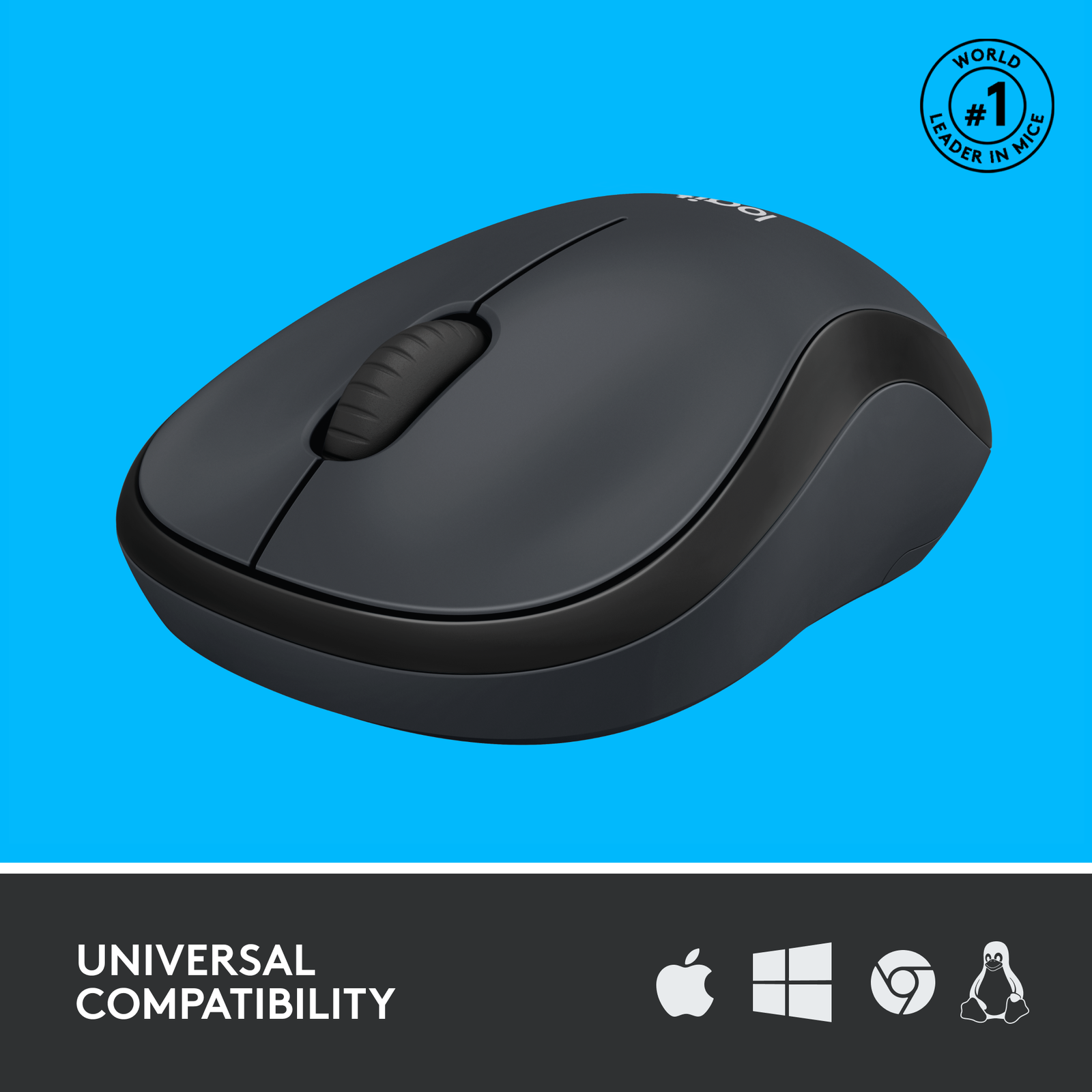 Logitech - M220 SILENT Wireless Optical Ambidextrous Mouse - Graphite