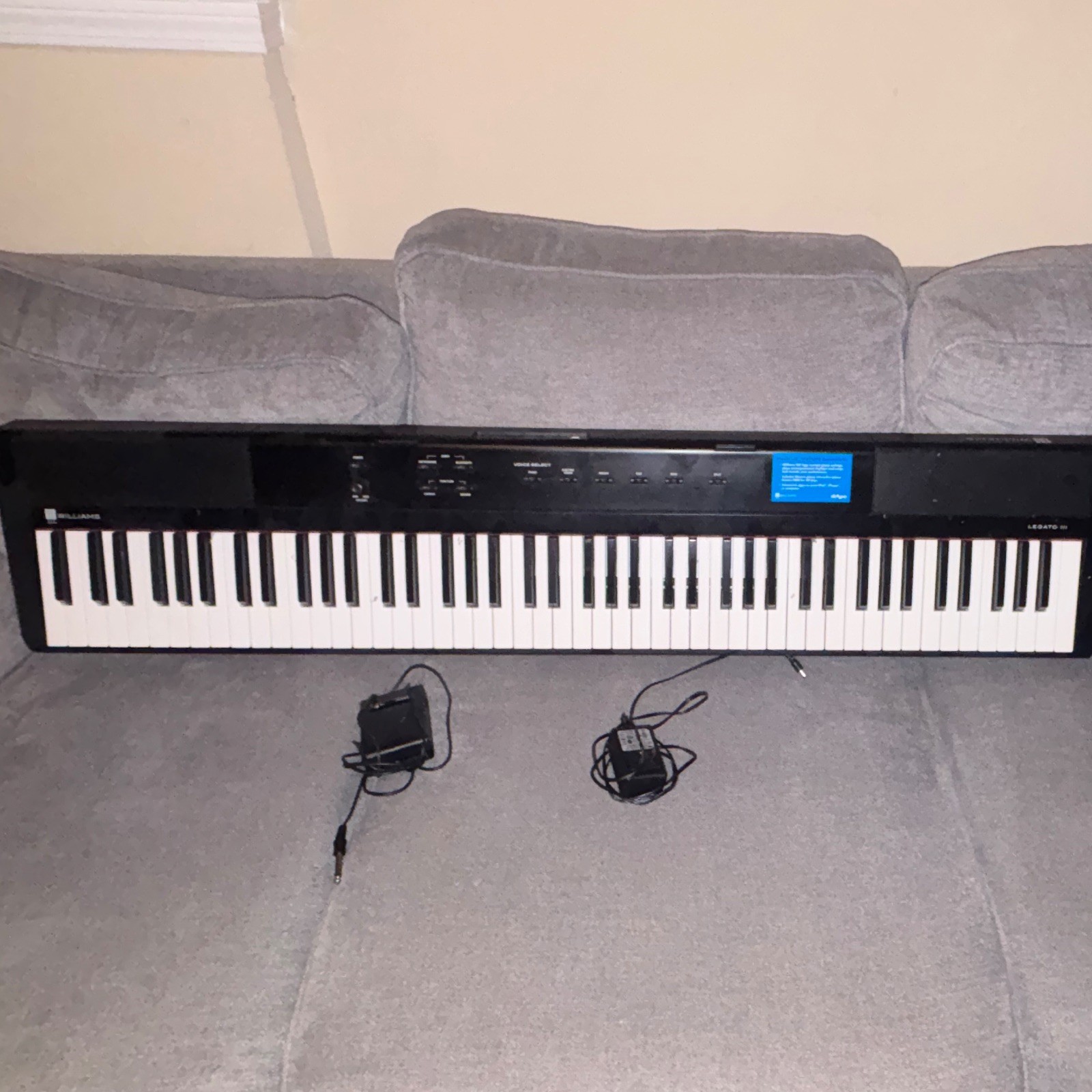Williams Legato III 88-Key Weighted Digital Home Piano Black w/ Pedal, Adapter