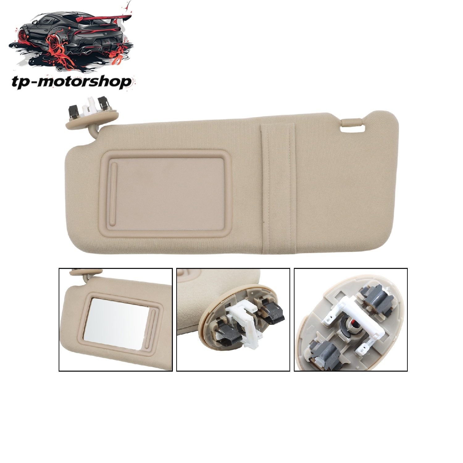 For TOYOTA Camry 2007-11 Left Driver Side Car Sun Visor with Sunroof Beige