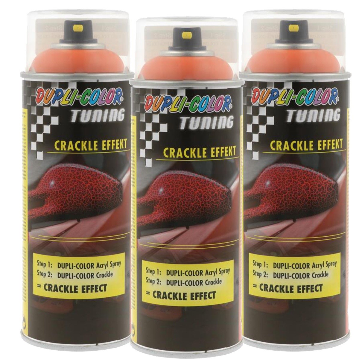 Dupli-Color Paint Spray Crackle Effect Orange RAL 2004 3x 400ml.