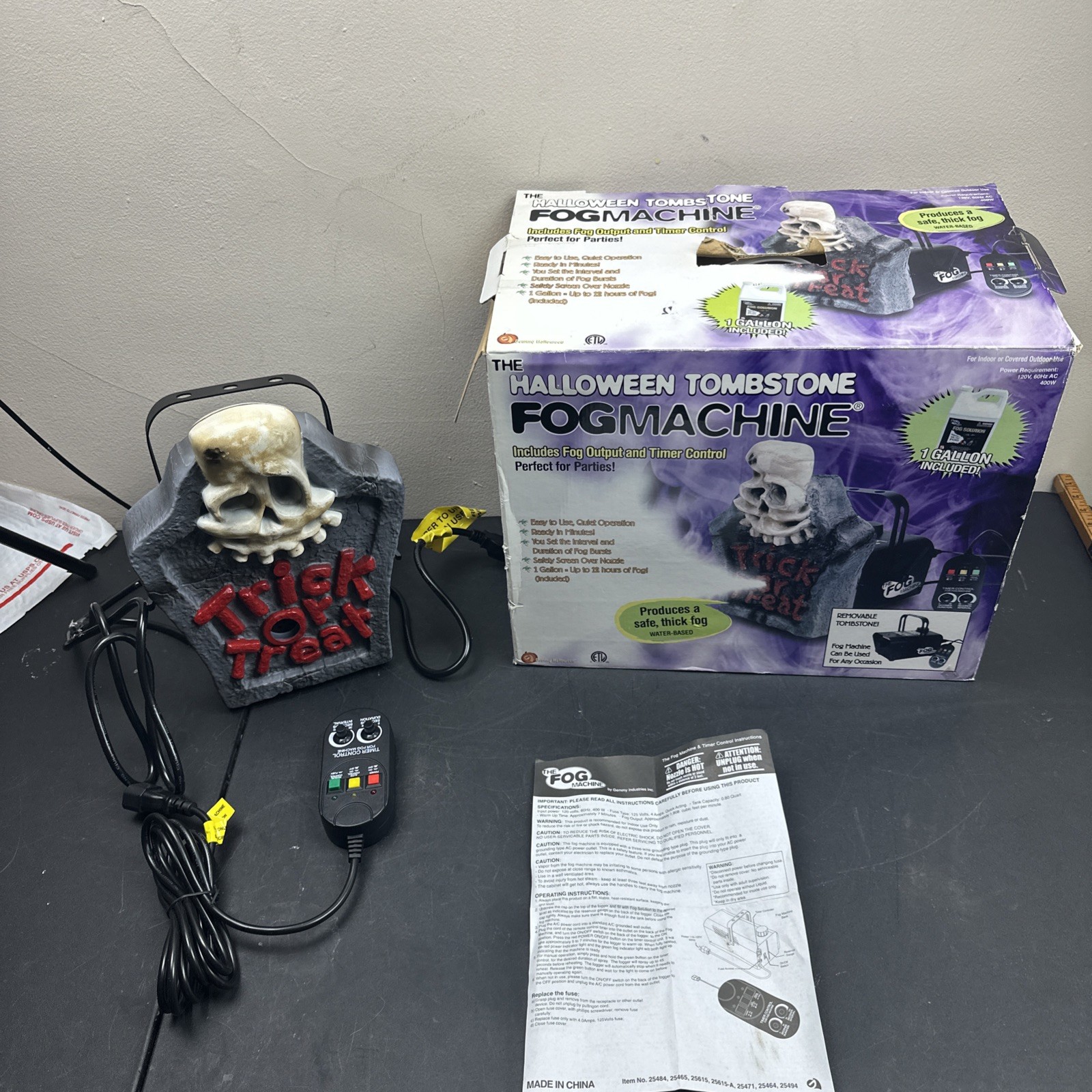 The Halloween Tombstone Fog Machine Trick or Treat Fog Machine in Box No Fog