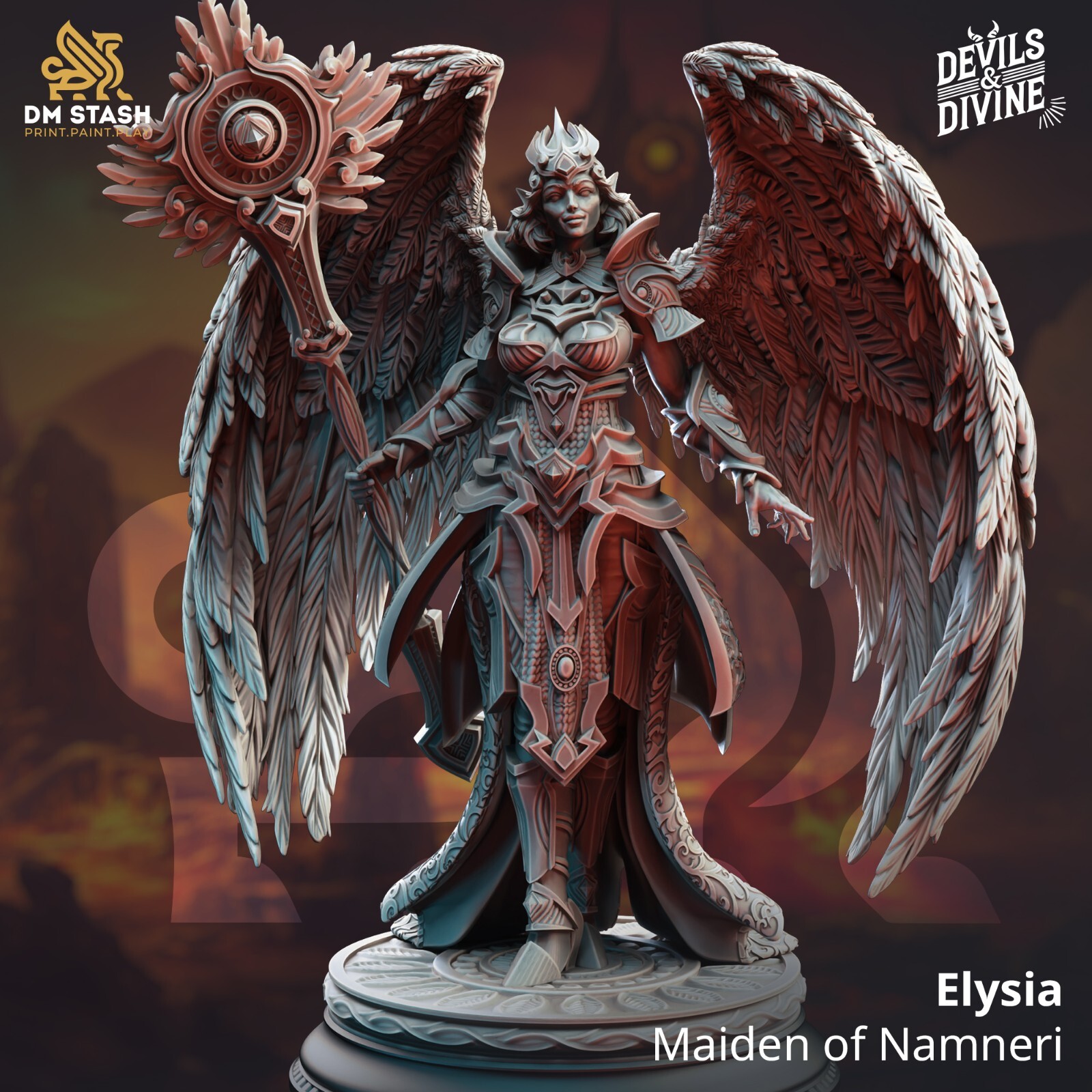 Elysia Aasimar Angel Cleric Paladin Sorcerer Miniature | D&D DnD |