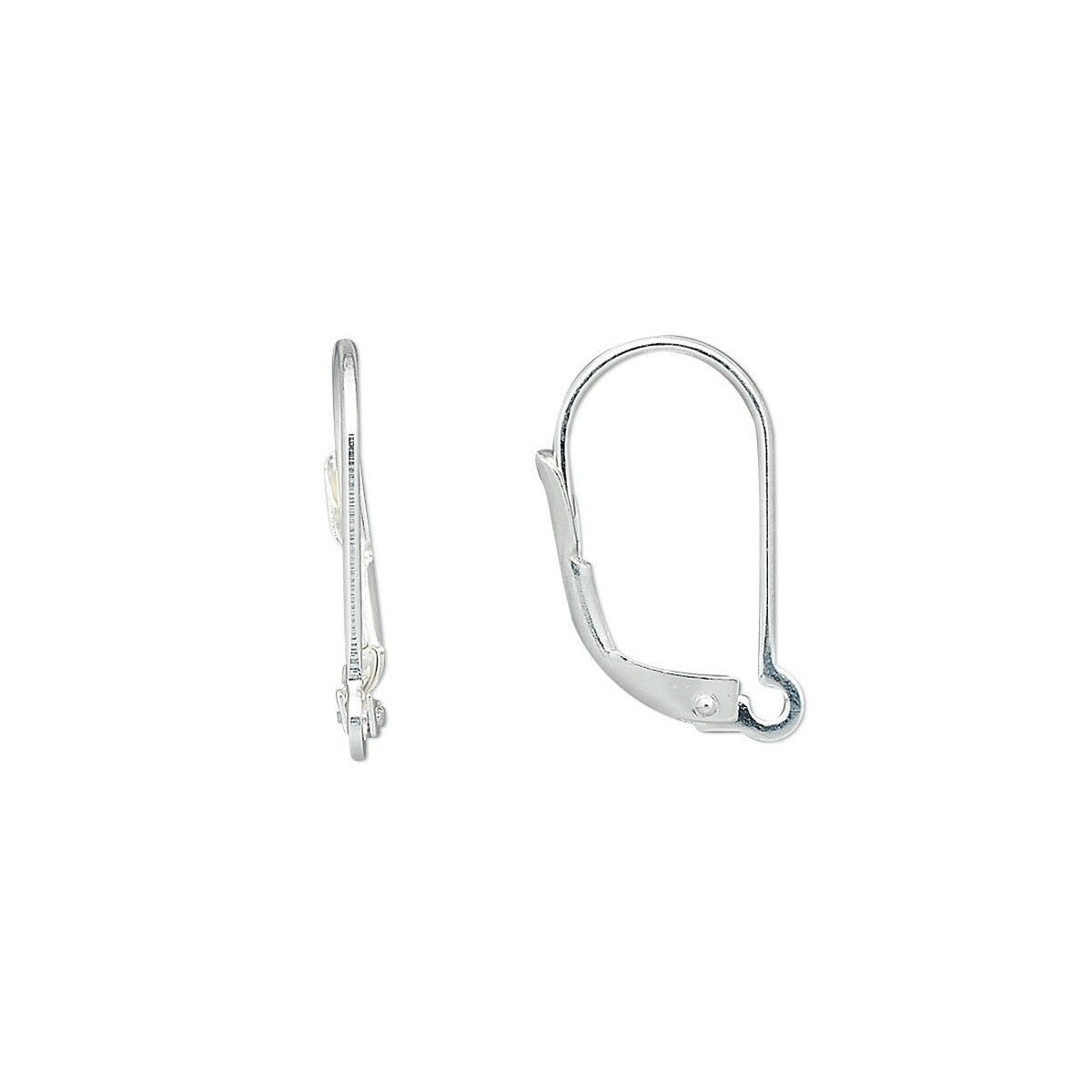 10 Silver Plated Open Half Loop Leverback Earwires Earring Hooks Findings