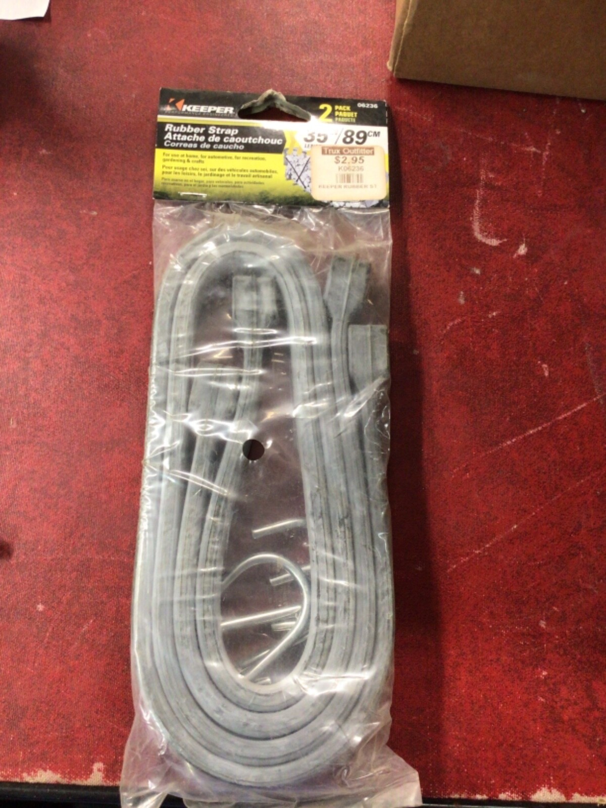 KEEPER 06236 35-inch EPDM Rubber Strap w/ Steel Hook sold as a 2-Pack