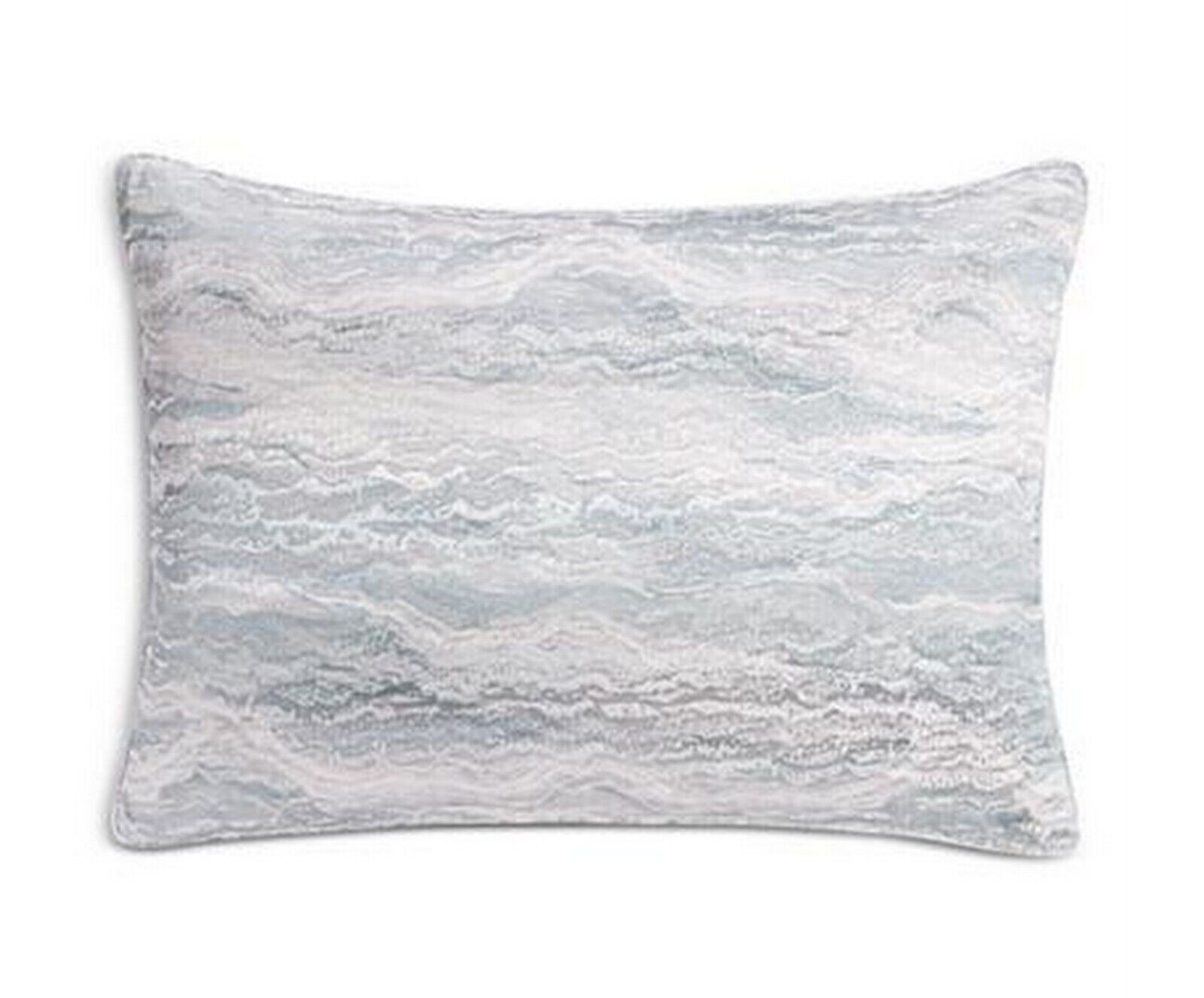 Hudson Park Marble Wave King Pillow Sham Jacquard Metallic Gray