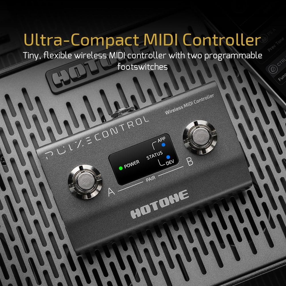 Wireless MIDI Controller with Programmable Footswitches, Mobile App Ultra-Com...