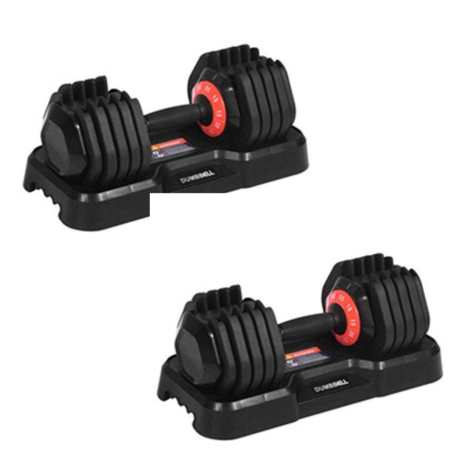 2 Sets 55 lbs Adjustable 10-in-1 Weight Training dumbbells, Black - Pickup Only