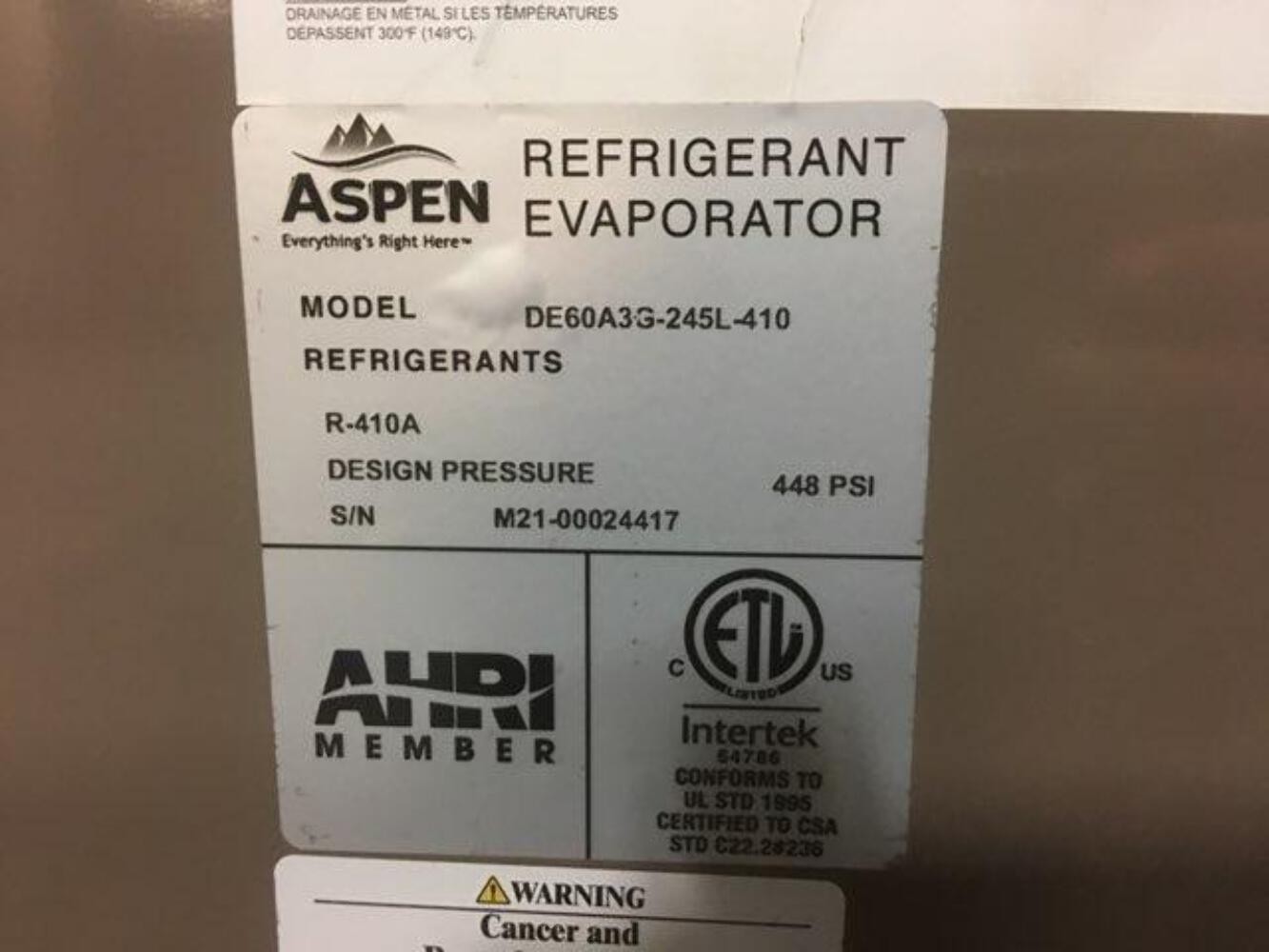 5 Ton AC/HP Upflow/Horizontal Cased A Coil, CFM 2000