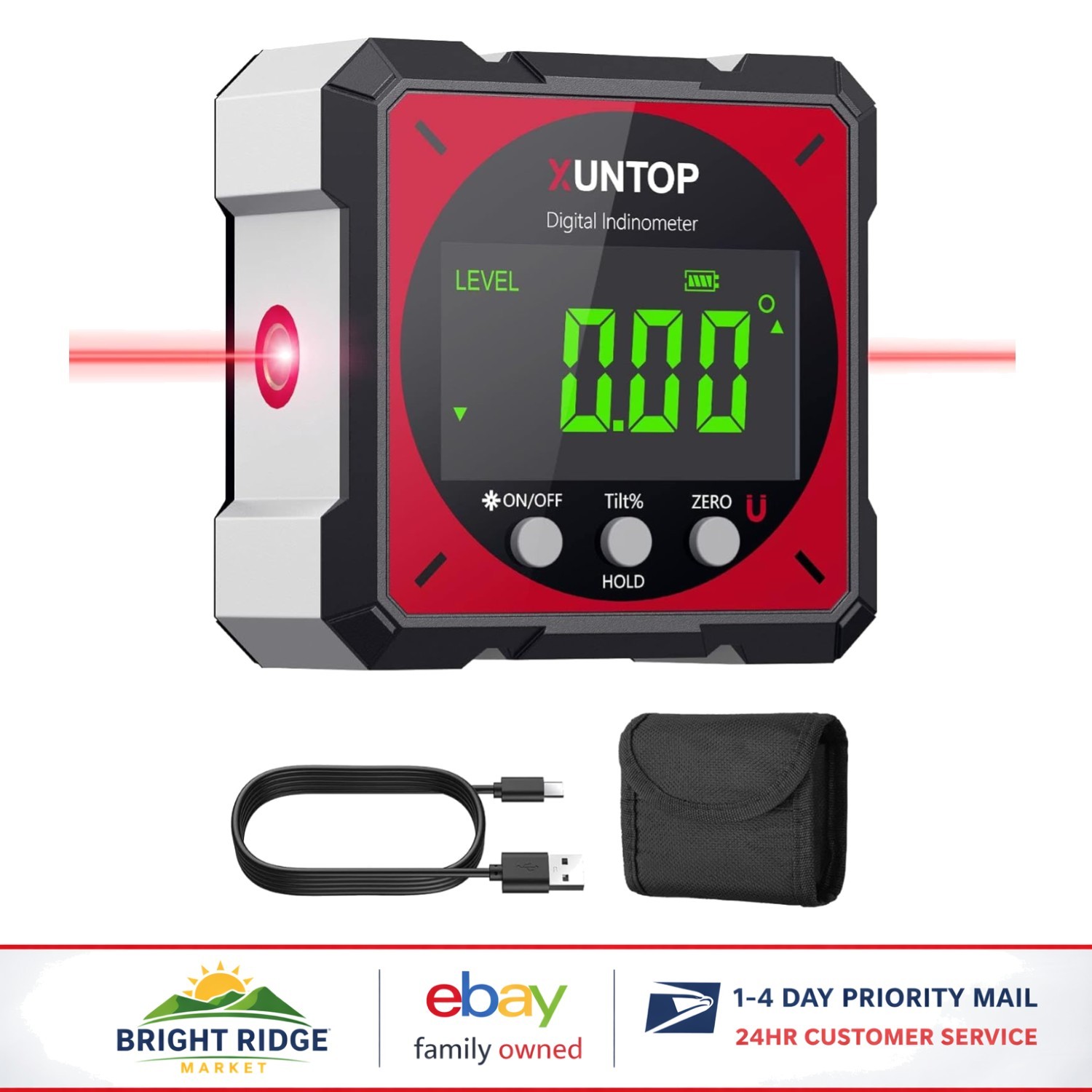 Compact Digital Level Box with Dual Laser for Accurate Measurements and Hanging