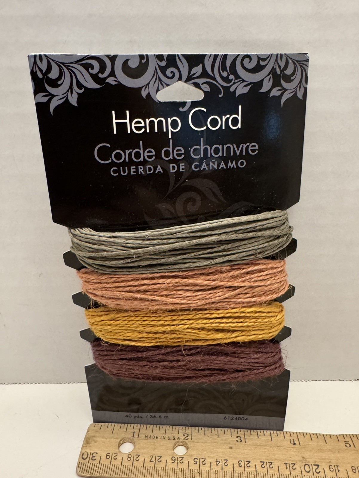 Cousin D.I.Y. Natural Hemp Cord  Earth Tones 40 Yards, New