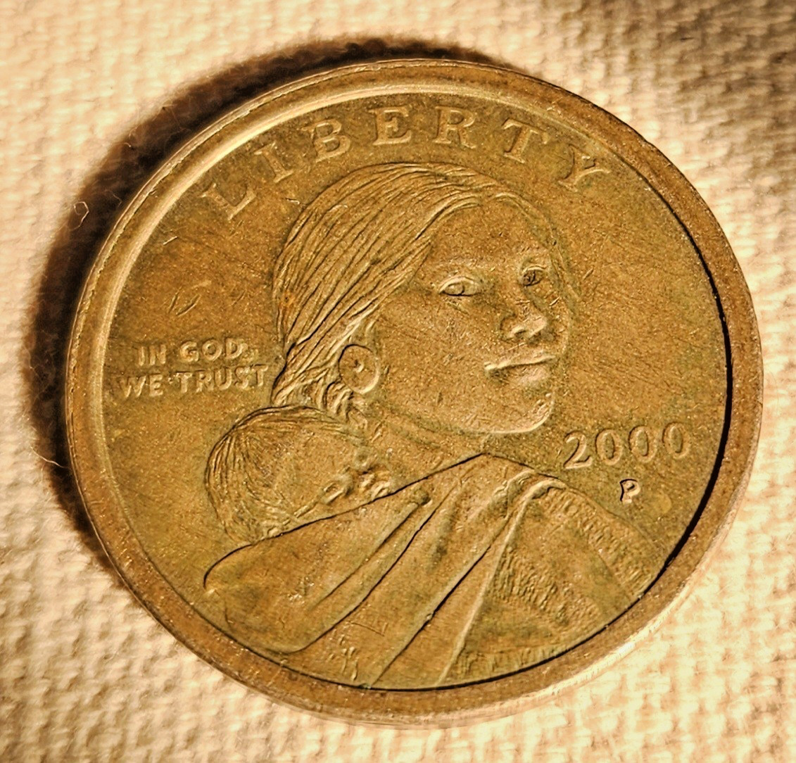 USA 2000-P Sacagawea 1 Dollar Coin Without Enhanced Tail Feathers