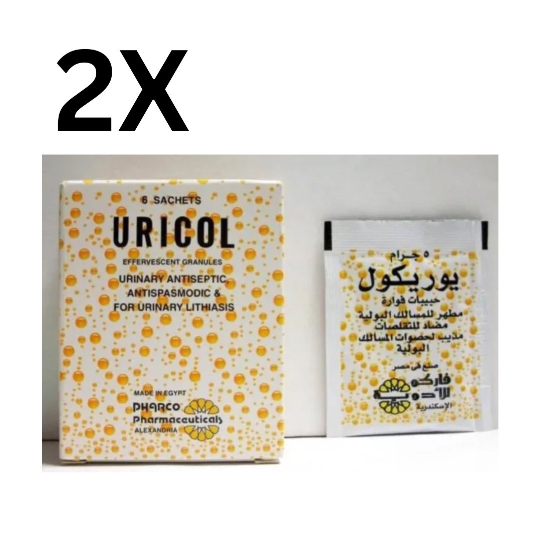 2 PACK x URICOL EFFERVESCENT GRANULES 6 SACHETS / يوريكول حبيبات فوارة