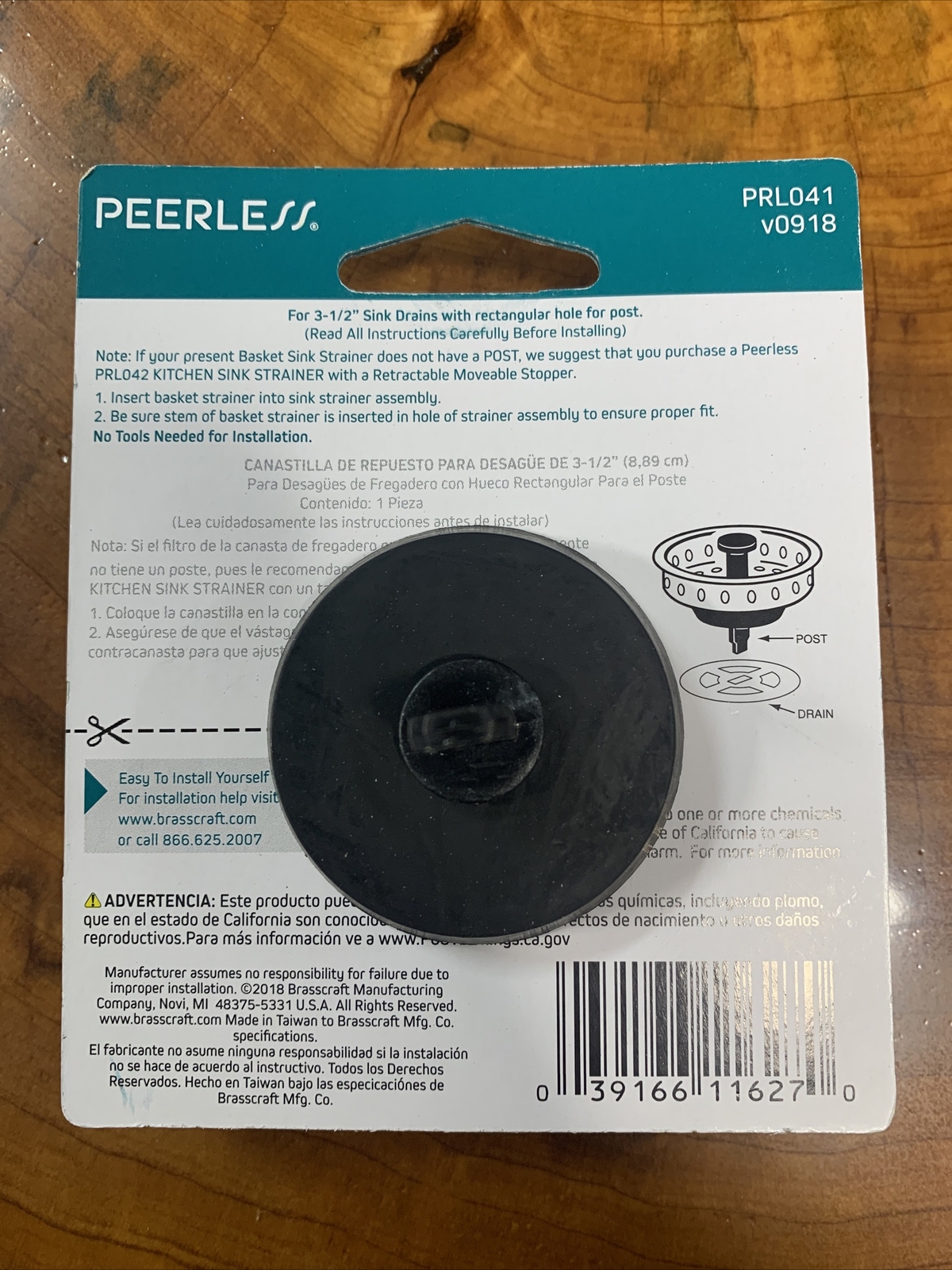 TWO KITCHEN SINK STRAINERS w/STOPPERS & POSTS PEERLESS PRL041 3 1/2" Drain