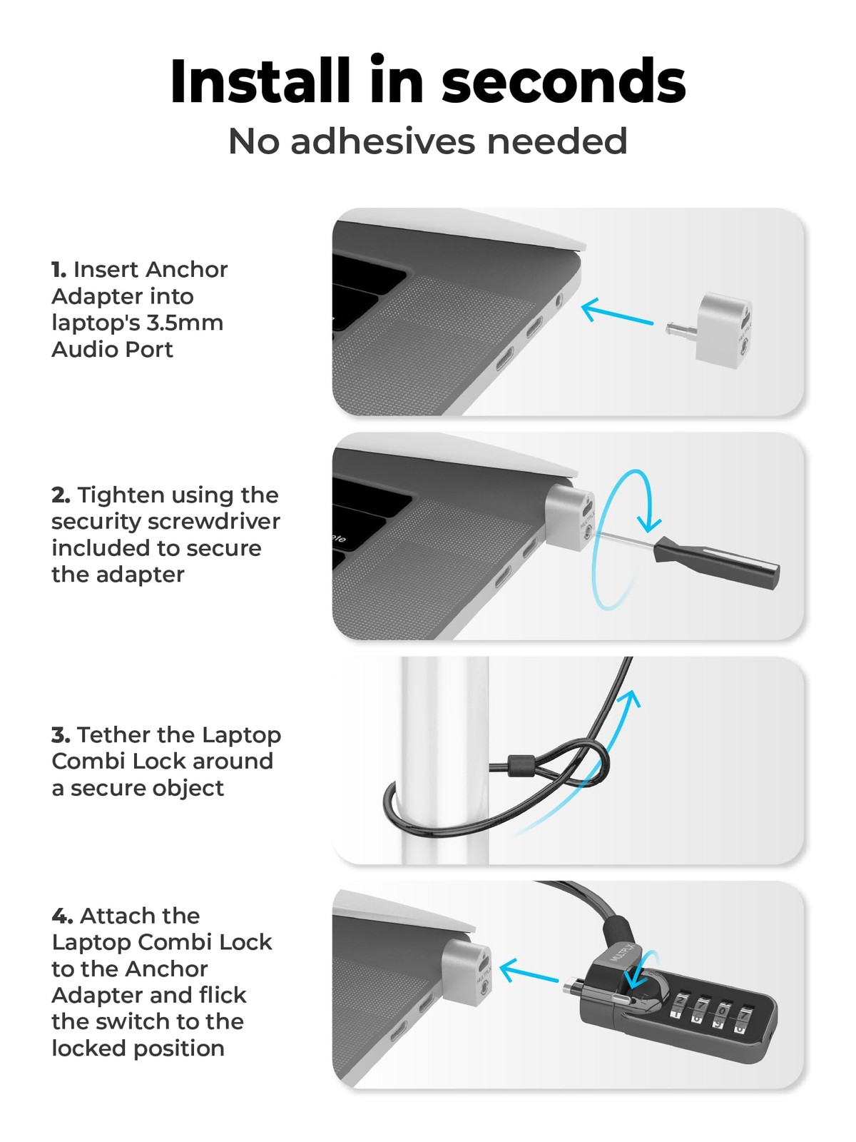 Universal Laptop Security Lock | Compatible with All Laptops inc MacBook | 1....