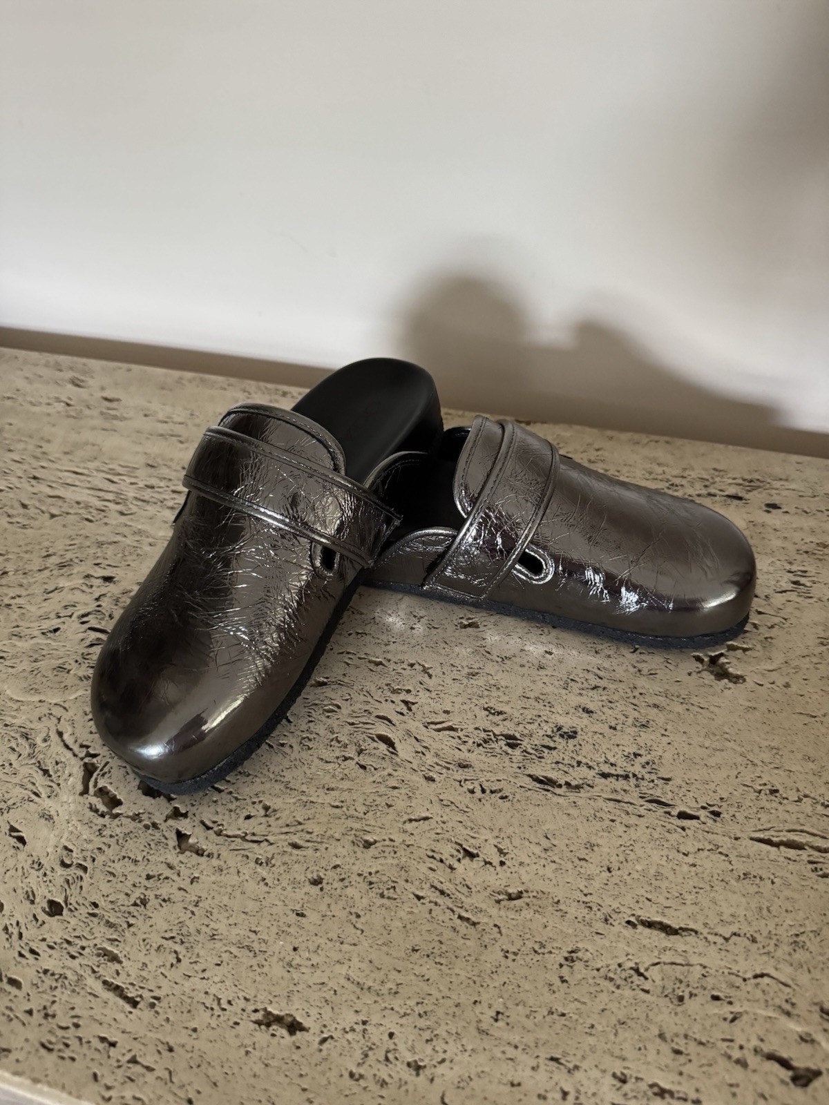 NWOB Coach 'Blake' Silver Metallic Clogs. Size 5. MSRP $150