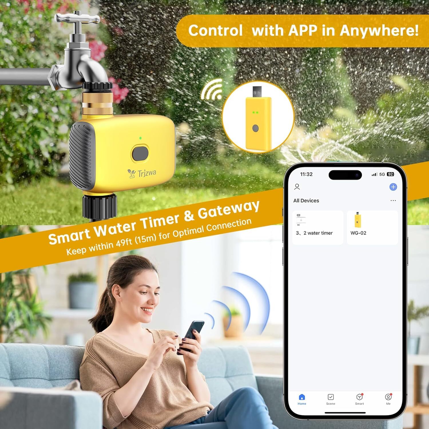 WiFi Smart Water Valve for Garden Irrigation System with Rain Delay Function
