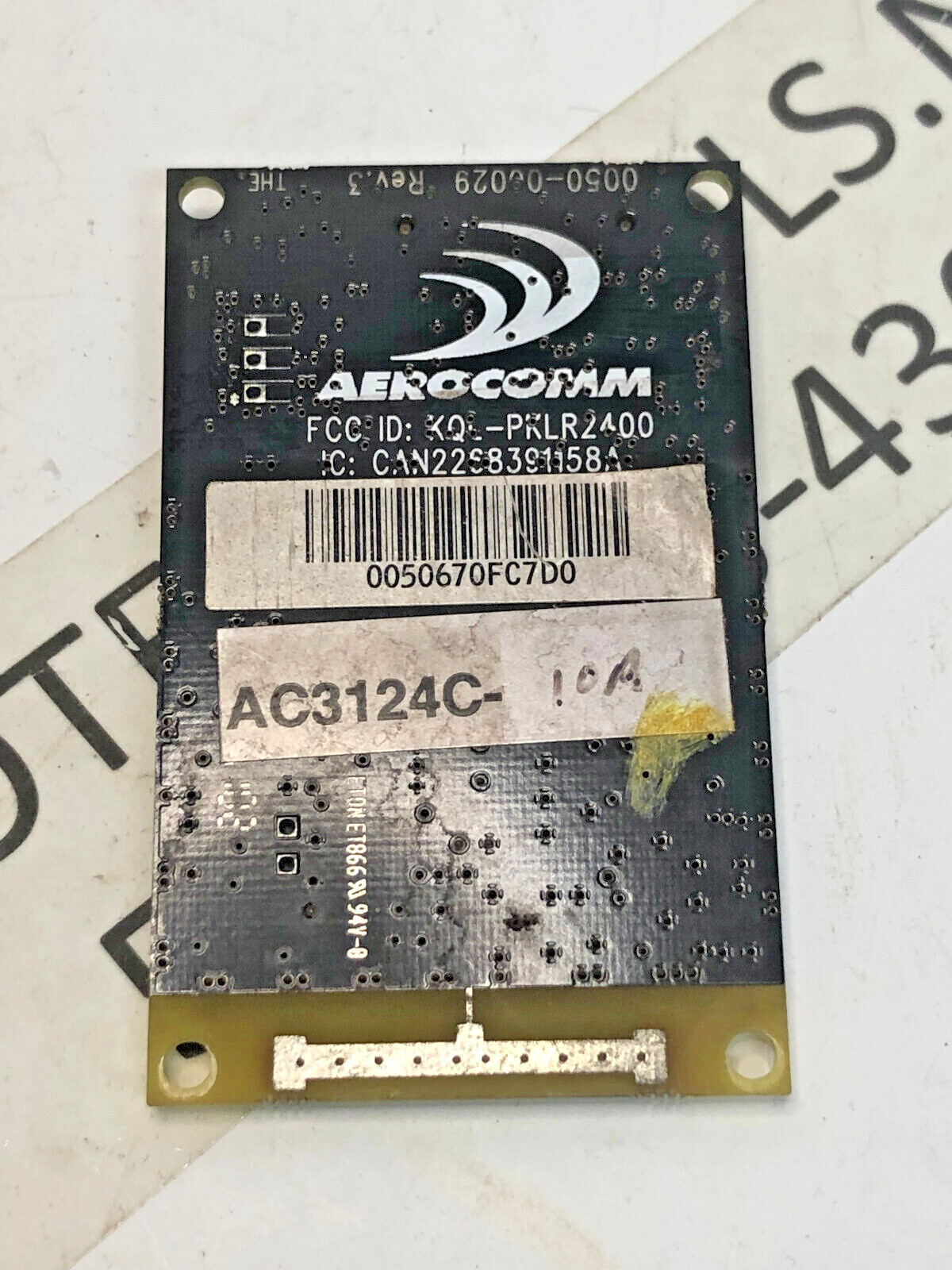 Hunter Aerocomm AC3124C 10A Dsp500 PCA XF RF Radio Transceiver 45-1177-1-1 P334