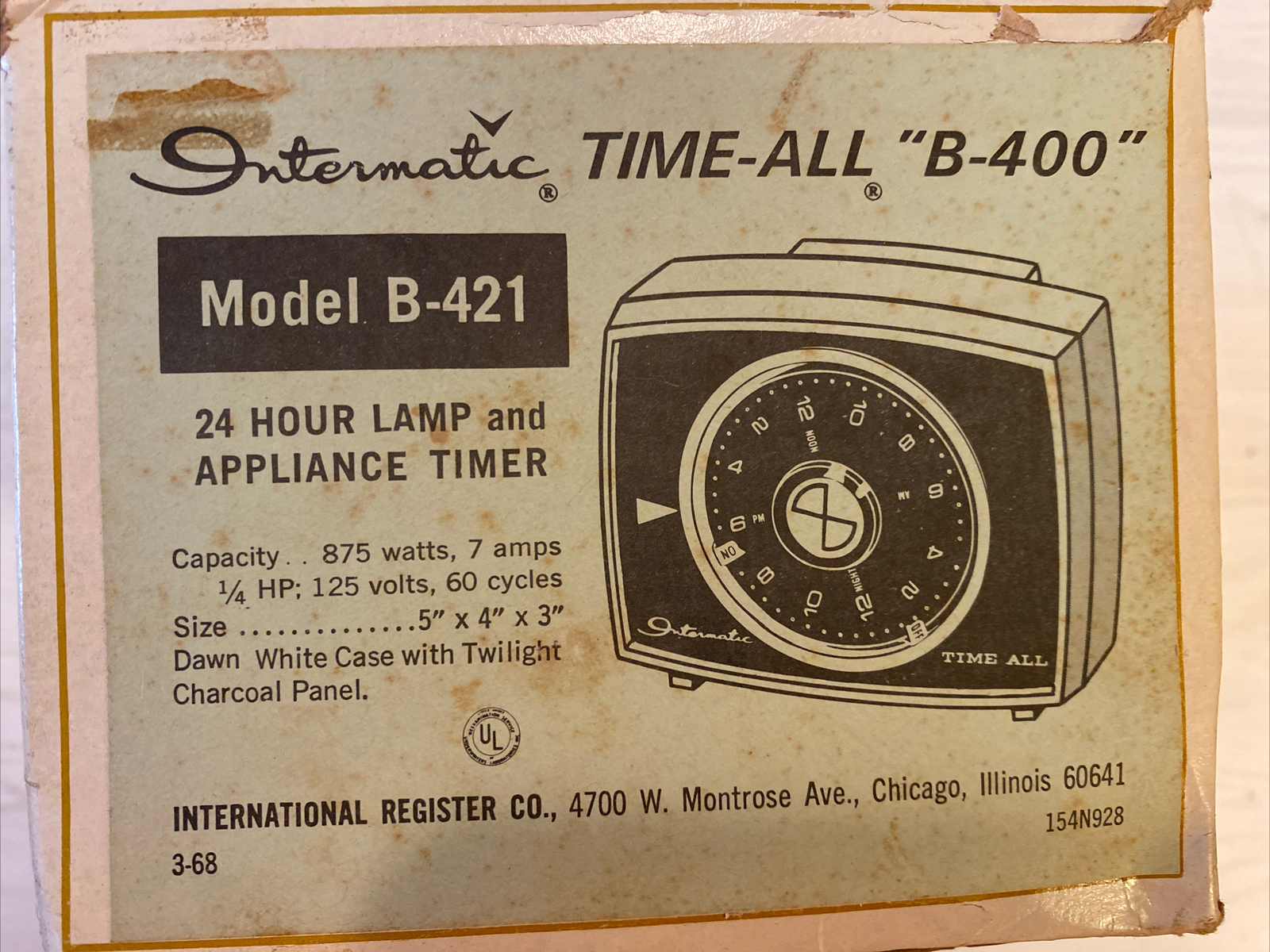 Vintage Intermatic Time-All Lamp And Appliance Control