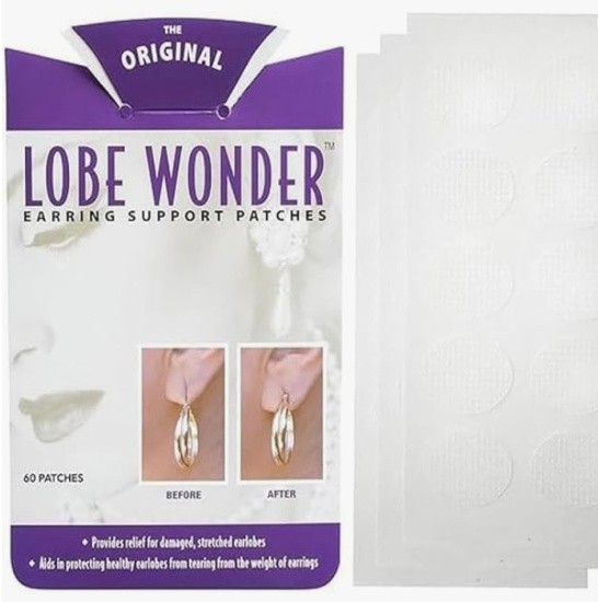 BRAND NEW WITH TAGS Lobe Wonder Ear Lobe Support Patches (60 Count)