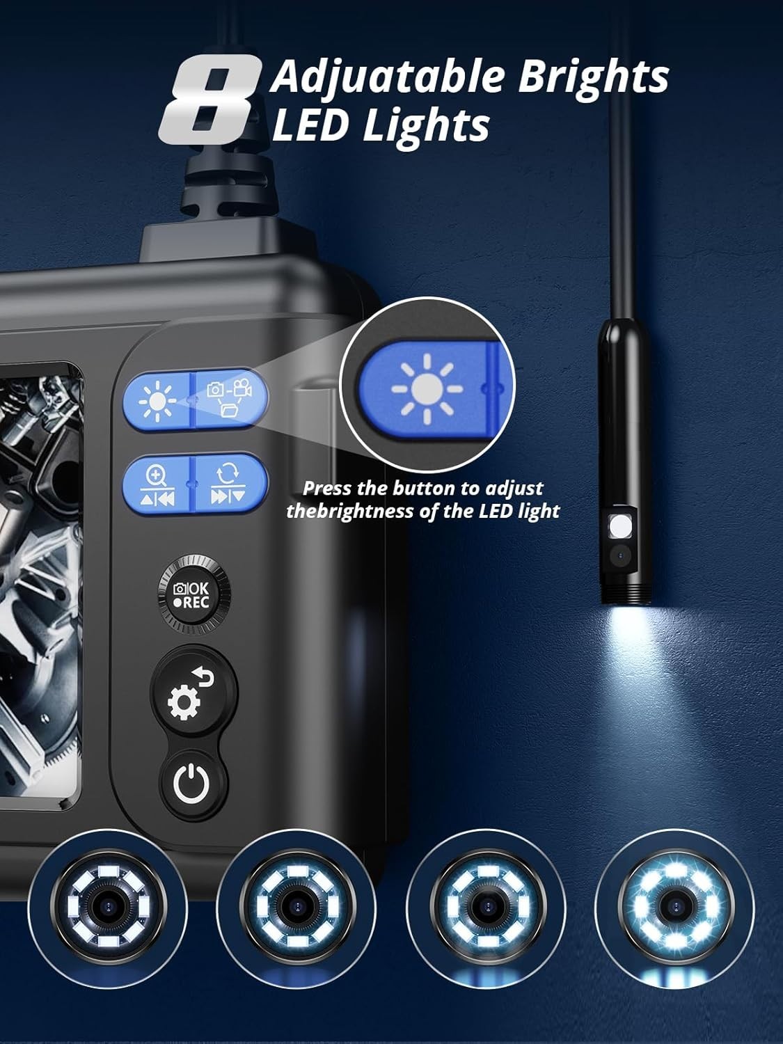 Compact 9.8FT Endoscope Camera - High Resolution, Waterproof, User-Friendly