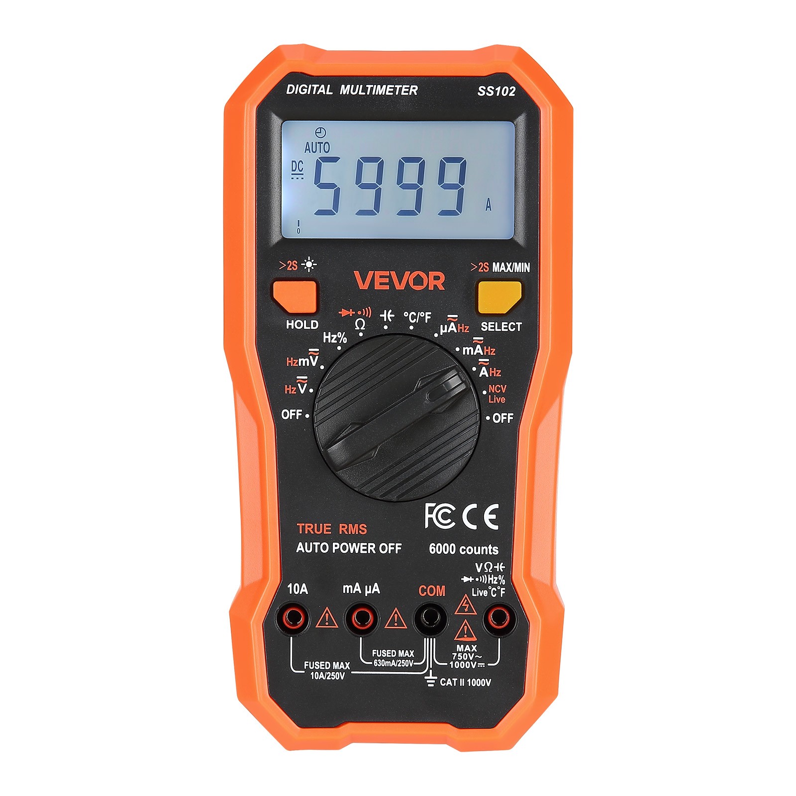 VEVOR Digital Multimeter 6000-Count TRMS Voltmeter Current Tester NCV Multimeter
