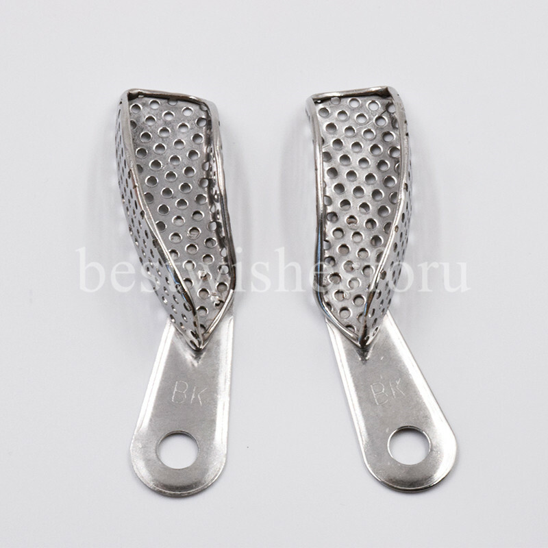 2 Pcs Dental Instrument Stainless Steel Partial Impression Tray Autoclavable