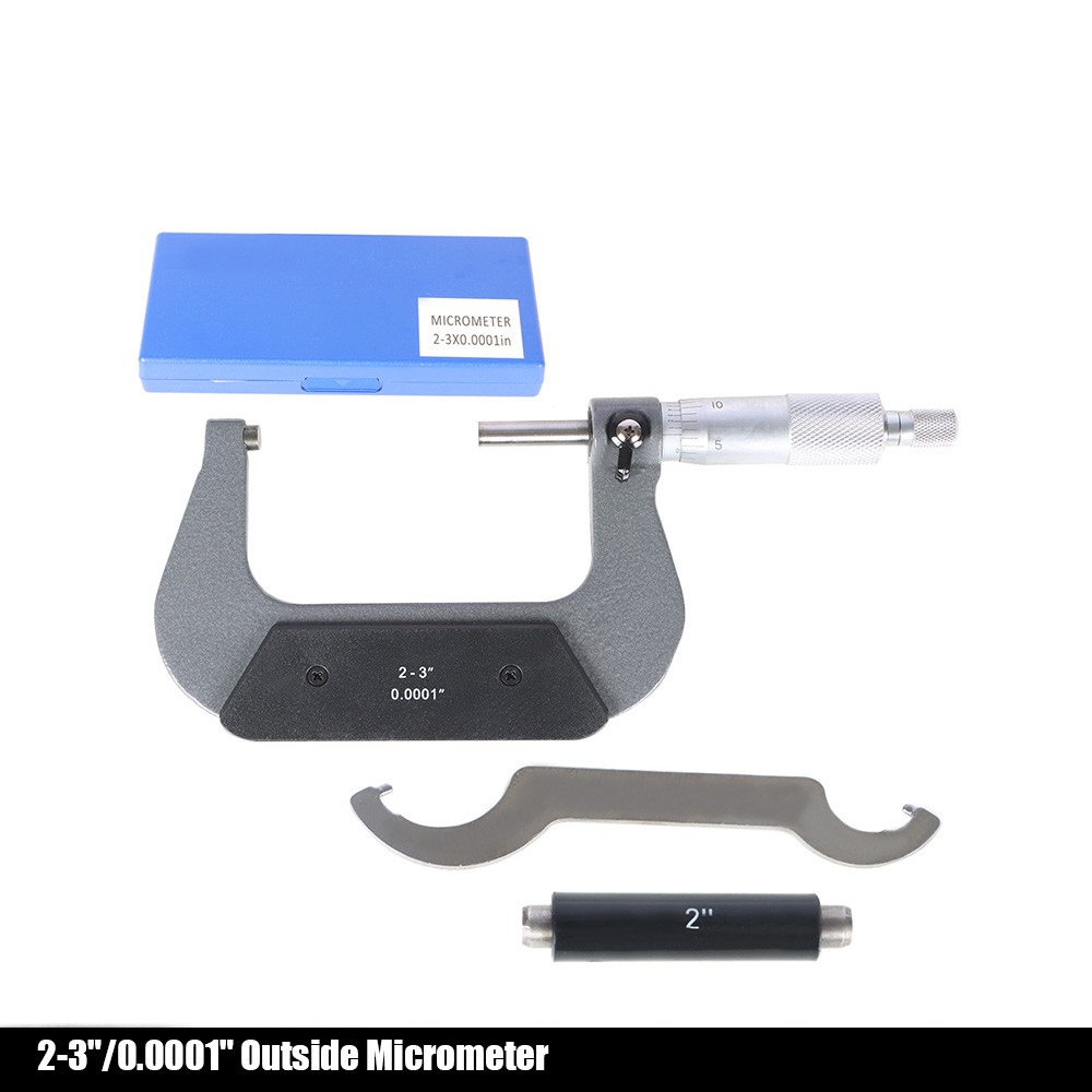 2-3 Inch & 0.0001 Inch Outside Micrometer Carbide Tipped Micrometer New