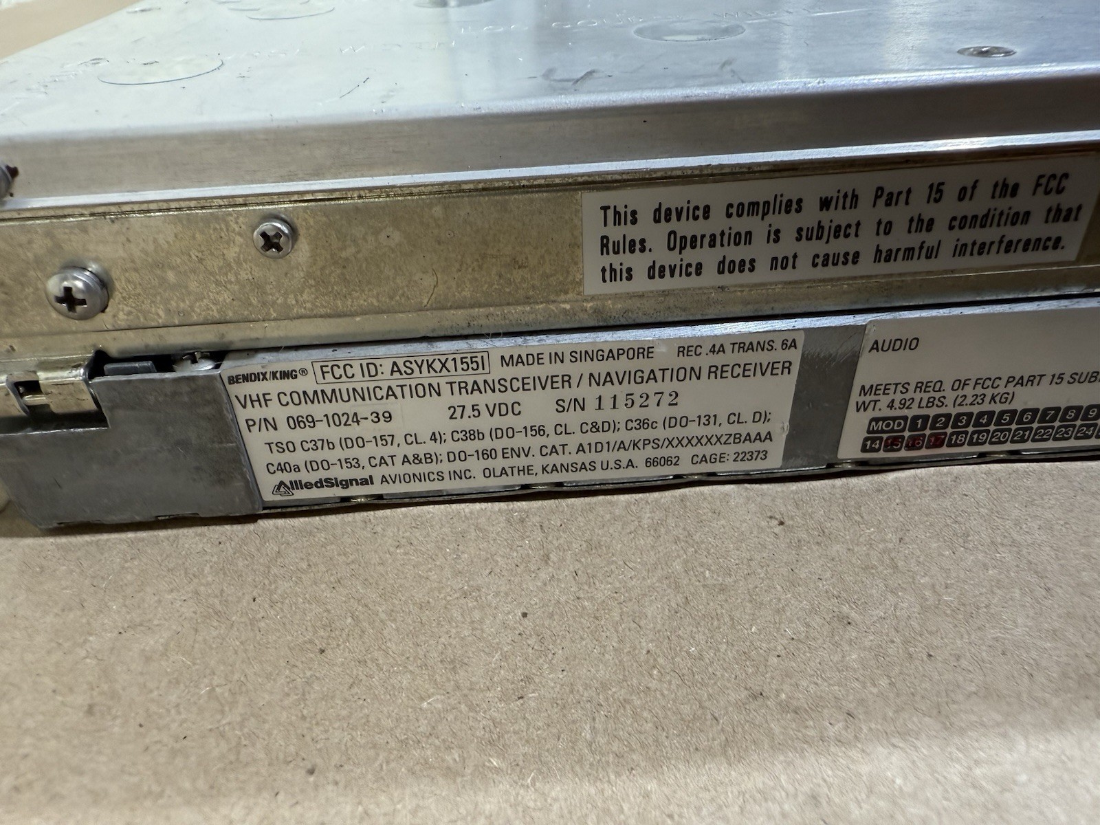 Bendix/King KX-155 - 069-1024-39 - 28V