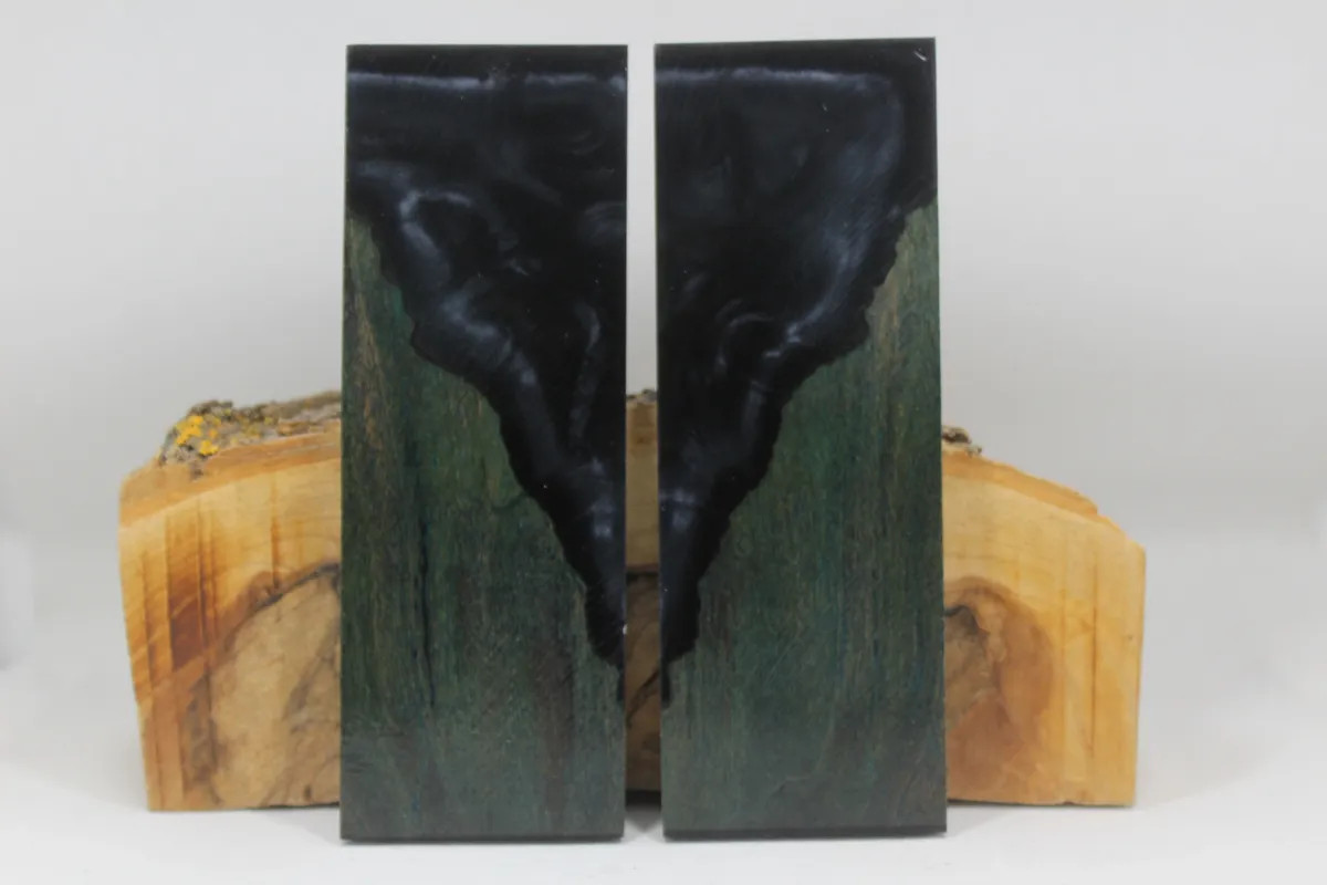HYBRID STABILIZED DYED MAPLE ONYX CUSTOM COMPOSITE KNIFE HANDLE MATERIAL (7498)