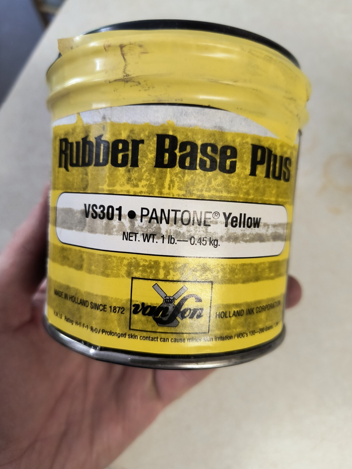 Vanson Rubber Base Plus Pantone Yellow ink