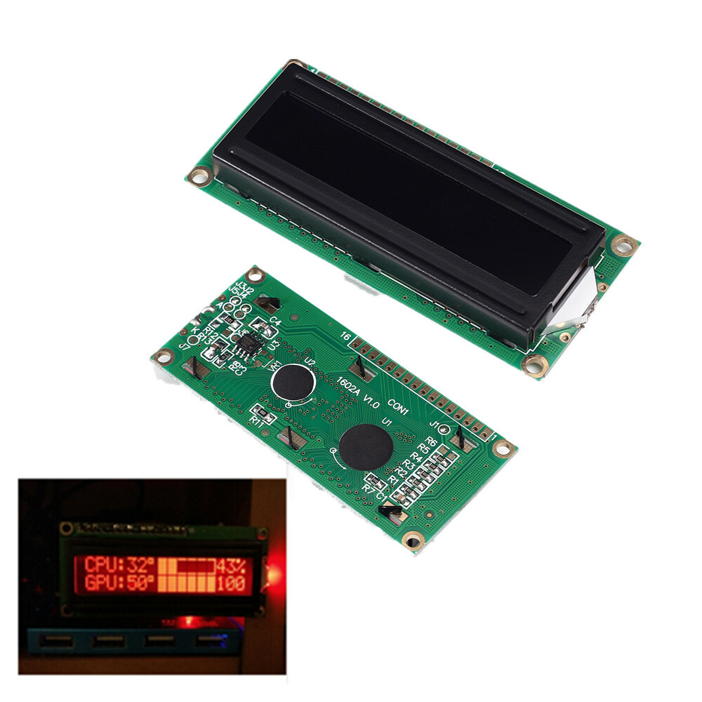 DC 5V LCD 1602A 16x2 Dot Matrix Red Character LCD Screen Module Black Background