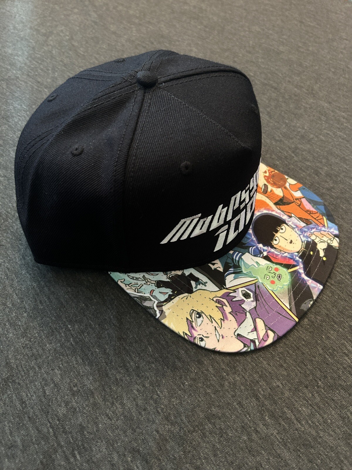 MOB PSYCHO 100 SHIEGO SNAPBACK HAT OSFM ADJUSTABLE ANIME BLACK