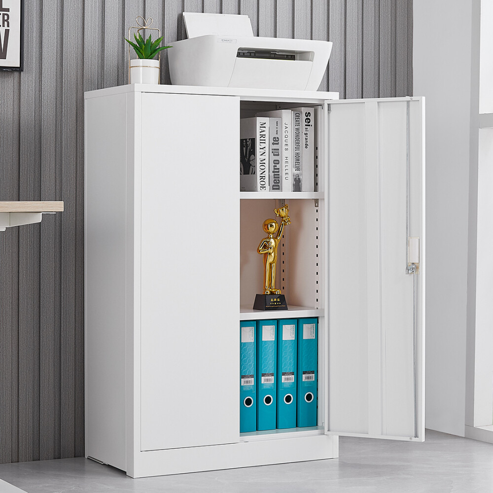 42" Adjustable Divider Folding Storage Cabinet Lockable for Office Garage