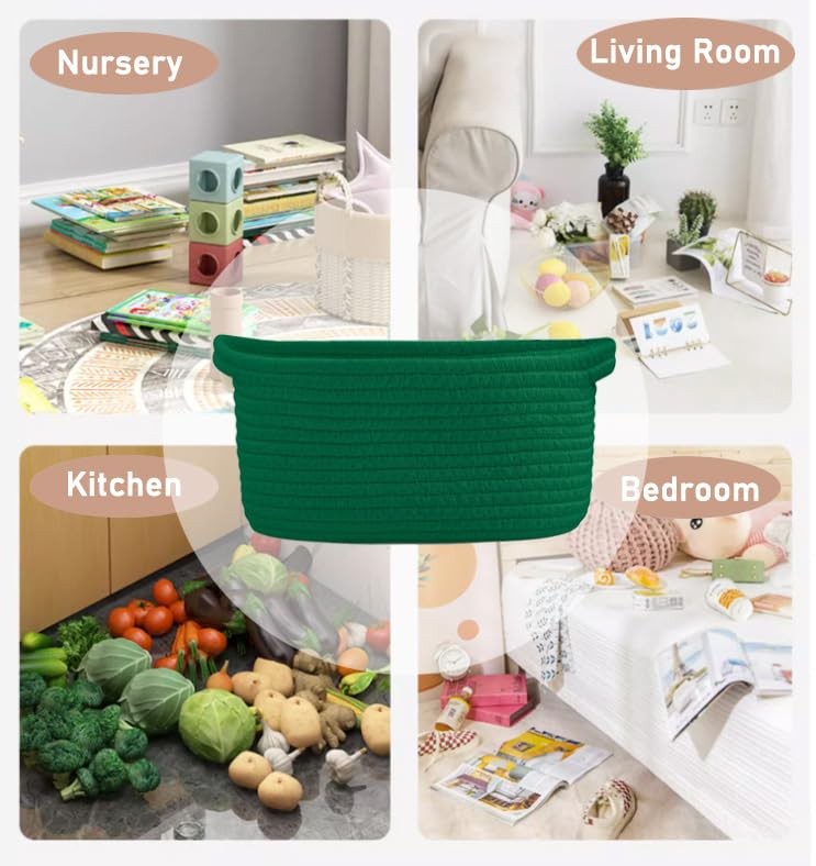 Poschnor Gift Basket with Gift Bags and Ribbons, Small Woven Rope Toy Storage...