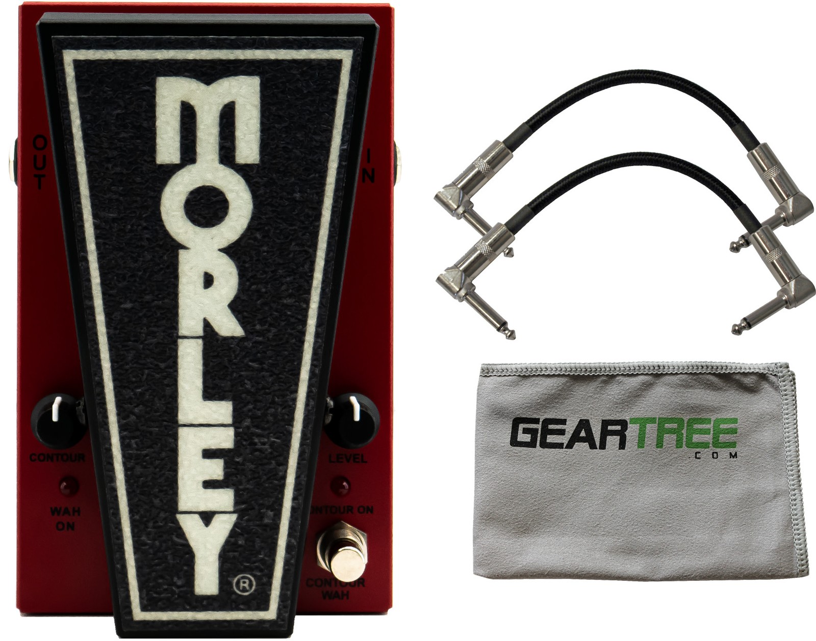 Morley MTBH2 20/20 Bad Horsie Wah Wah Pedal w/ 2 Patch Cables and Cloth