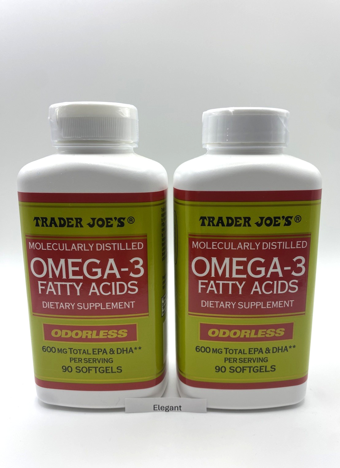 New Trader Joe's Omega-3 Fatty Acids Dietary Supplement 90 Gels x 2 Bottles