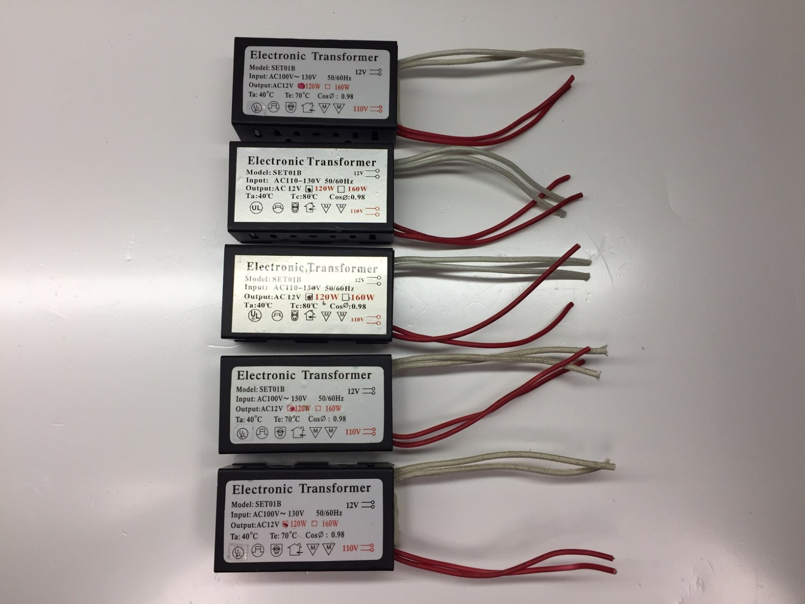LOT OF 5 Electronic Transformer SET01B 120W