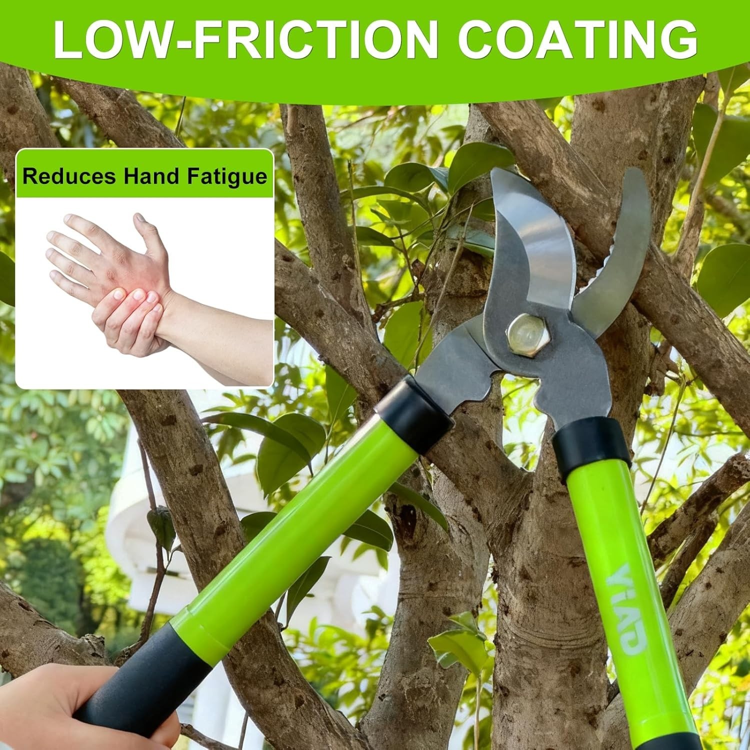 Reliable YIAD Pruning Kit: Lopper & Shears with Ergonomic Handle & Sharp Blades