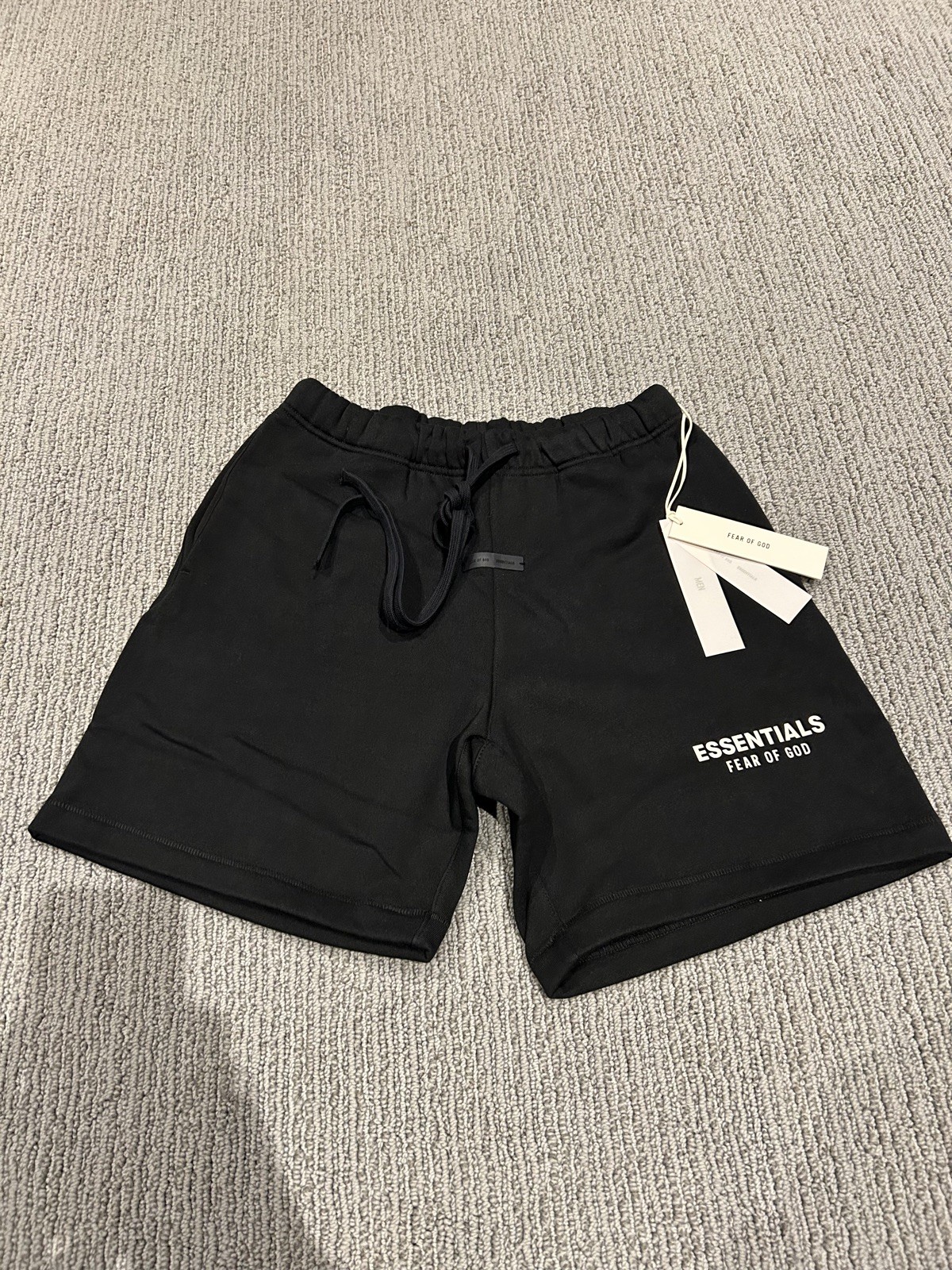 Essentials Fear of God Soccer Fleece Sweatshort Jet Black Size XS - 160AS252000F