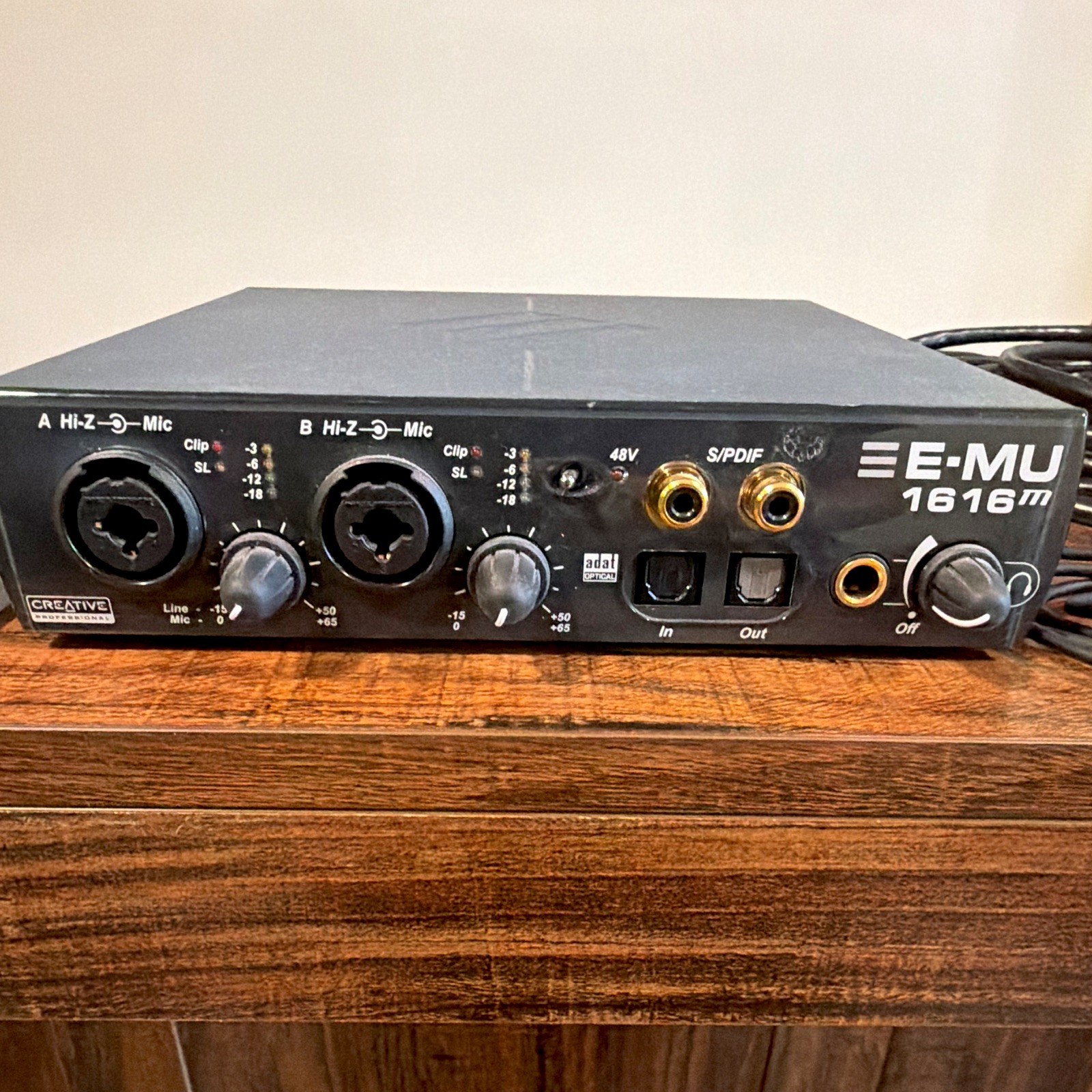 E-MU 1616m PCI Audio Interface 2 Mic Inputs Phantom Power Home Recording