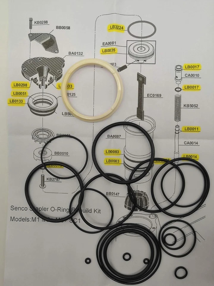 New Rebuild Kit For Senco Stapler M1 M2 M3 SC1 Nailers With O-ring +...