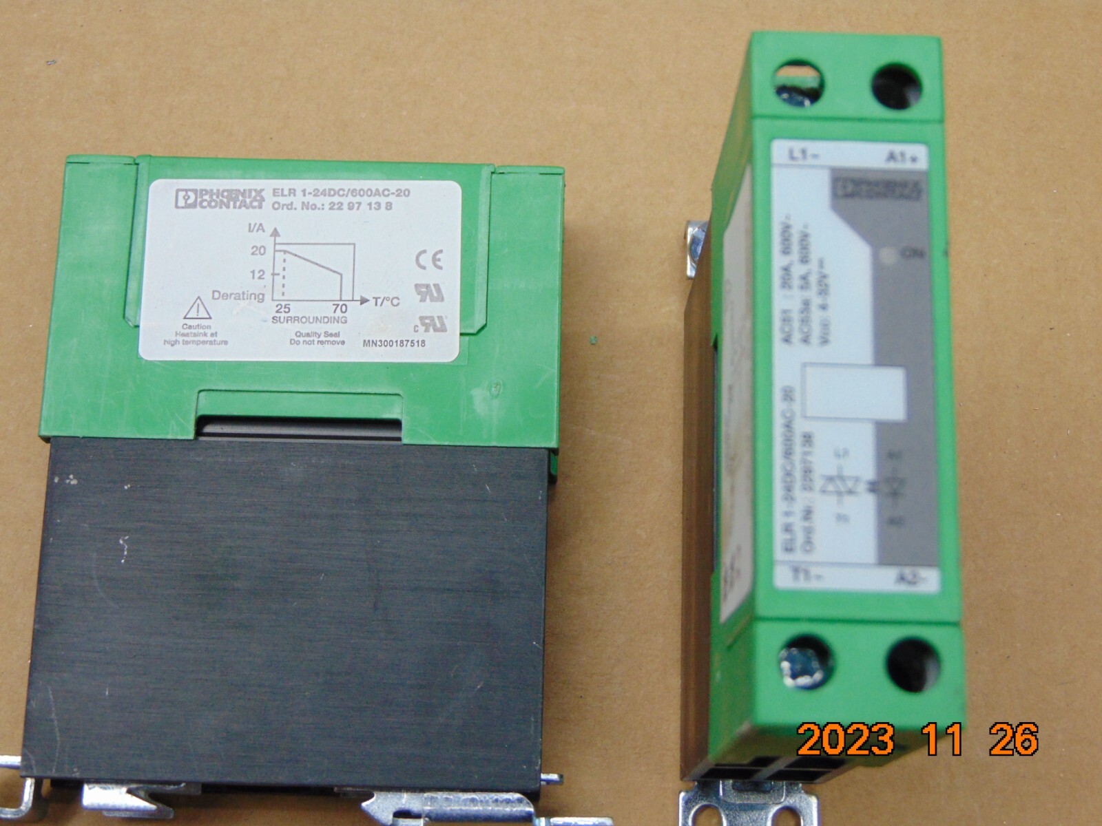 1 Phoenix Contact ELR-124DC/600AC-20 Solid State Contactor 2297138 24V 20A 1PH